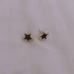 Kendra Scott Royal Blue and Gold Star Earrings